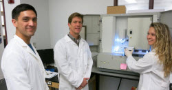 Mike Brown in his Laboratory with 2 other scientists